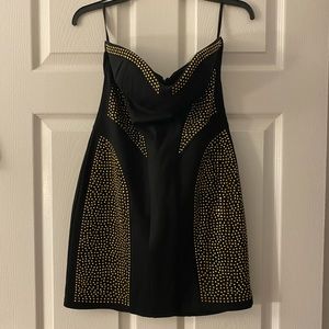 Black and Gold Strapless
